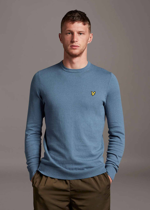 Lyle & Scott Pullover  Cotton merino crew jumper - slate blue 
