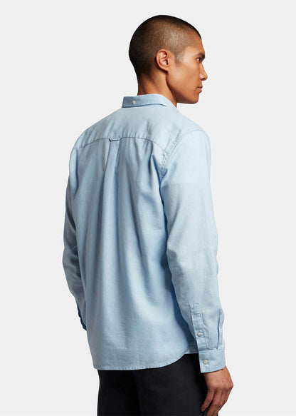 Lyle & Scott Overhemden  Cotton linen shirt - light blue 