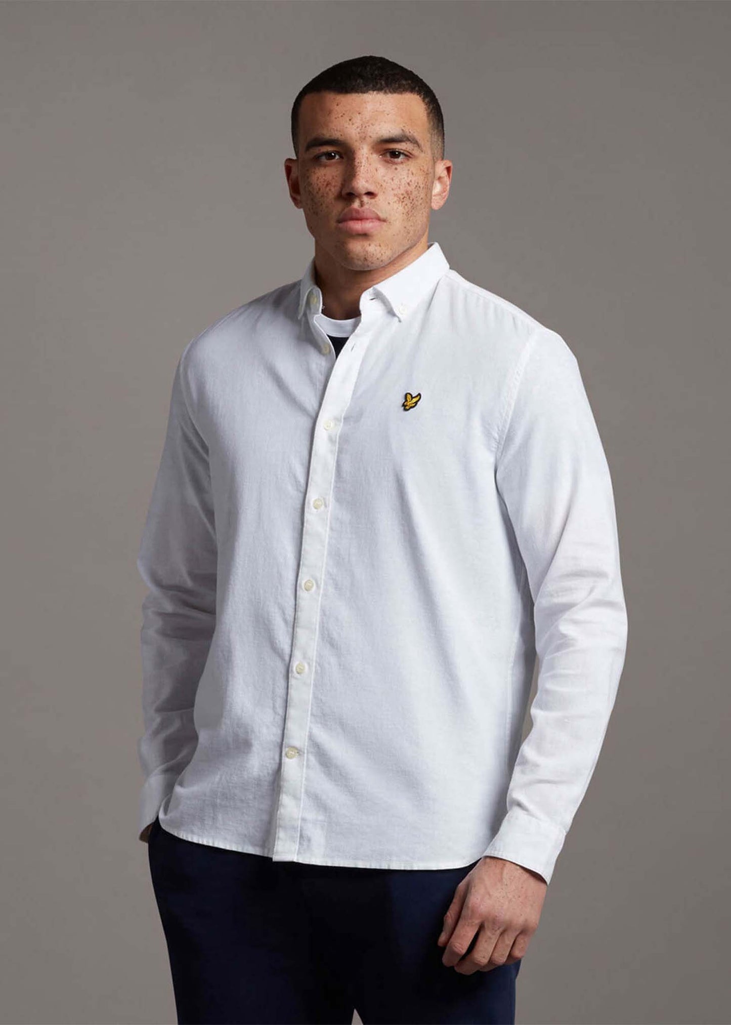 Lyle & Scott Overhemden  Cotton linen shirt - white 