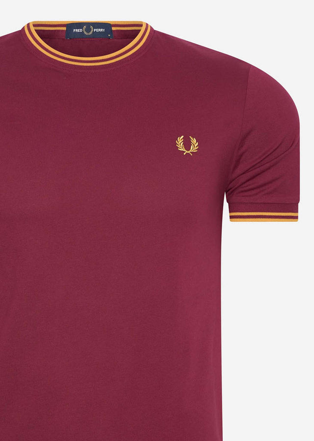 Fred Perry T-Shirts  Twin tipped t-shirt - tawny port 