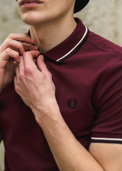 Fred Perry Polo's  Twin tipped fred perry shirt - oxblood ecru black 