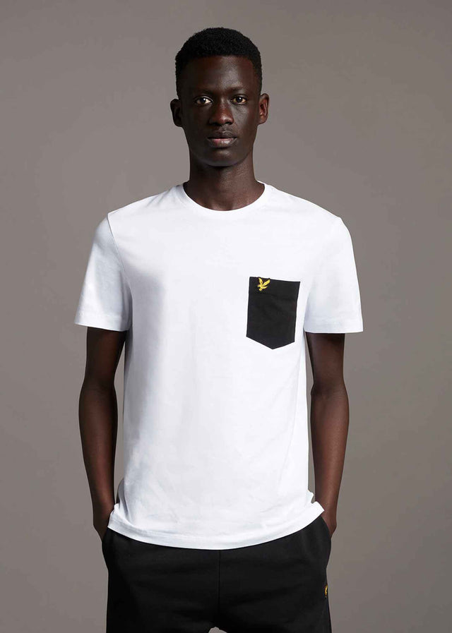 Lyle & Scott T-Shirts  Contrast pocket t-shirt - white jet black 