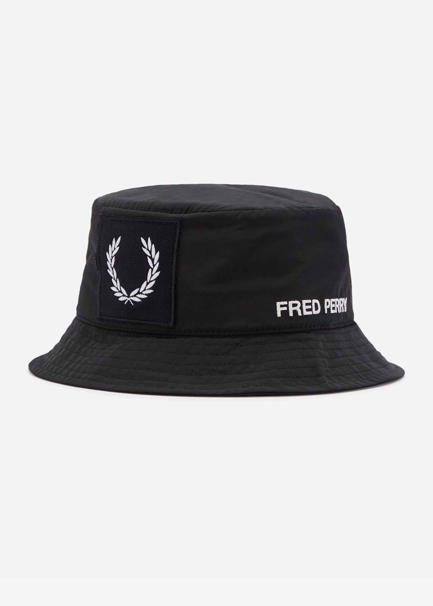 Fred Perry Bucket Hats  Laurel wreath branded bucket hat - black 