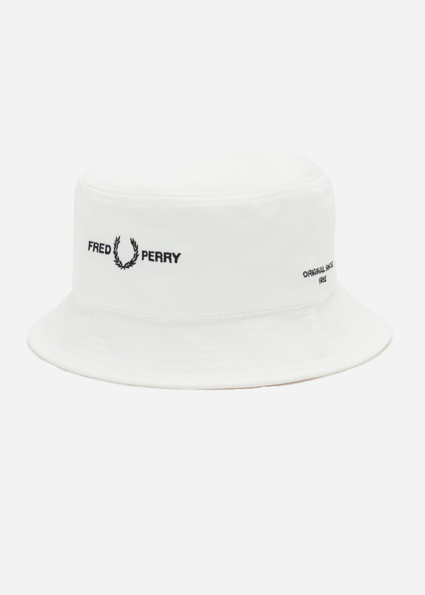 Fred Perry Bucket Hats  Branded twill bucket hat - snow white 