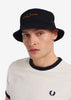 Fred Perry Bucket Hats  Branded twill bucket hat - black 