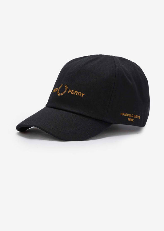 Fred Perry Petten  Branded twill cap - black 
