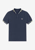 Fred Perry Polo's  Abstract tipped polo shirt - dark airforce 