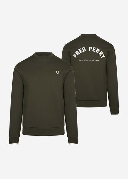 Fred Perry Truien  Fred Perry embroidered sweat - hunting green 