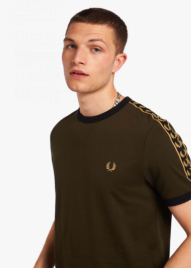 Fred Perry T-Shirts  Gold taped ringer t-shirt - hunting green 