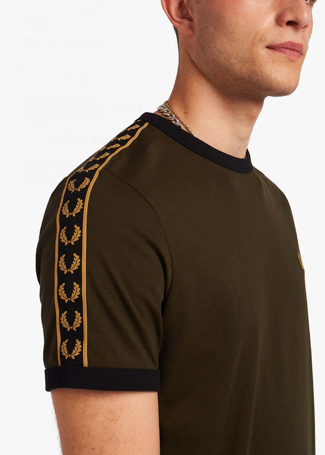 Fred Perry T-Shirts  Gold taped ringer t-shirt - hunting green 