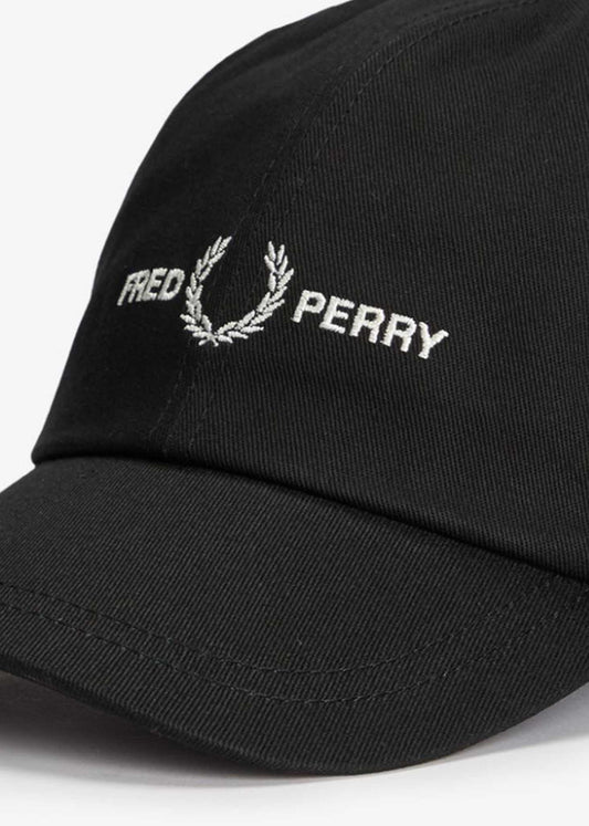 Fred Perry Petten  Graphic branded twill cap - black 