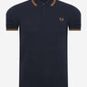 Fred Perry Polo's  Twin tipped fred perry shirt - navy dark caramel 