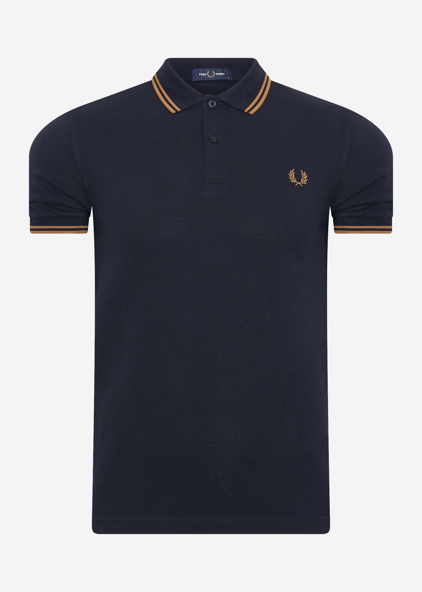 Fred Perry Polo's  Twin tipped fred perry shirt - navy dark caramel 