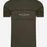 Fred Perry T-shirts  Embroidered panel t - hunting green