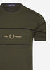 Fred Perry T-shirts  Embroidered panel t - hunting green 