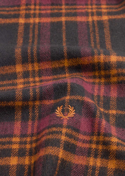 Fred Perry Sjaals  Redacted tartan scarf - oxblood 