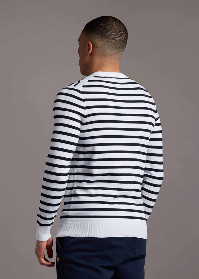 Lyle & Scott Pullover  Breton stripe jumper - white 