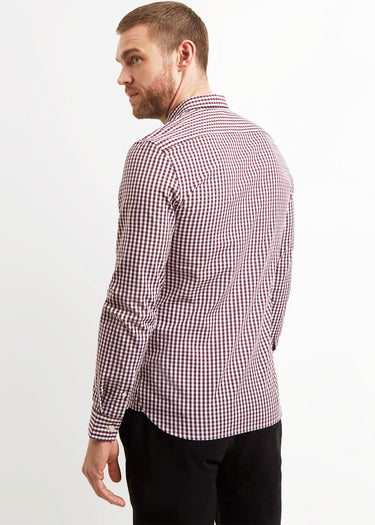 Lyle & Scott Overhemden  Slim fit gingham shirt - burgundy white 