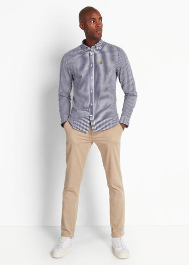 Lyle & Scott Overhemden  Slim fit gingham shirt - navy white 