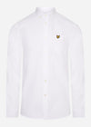 Lyle & Scott Overhemden  Light weight oxford shirt ss - white 