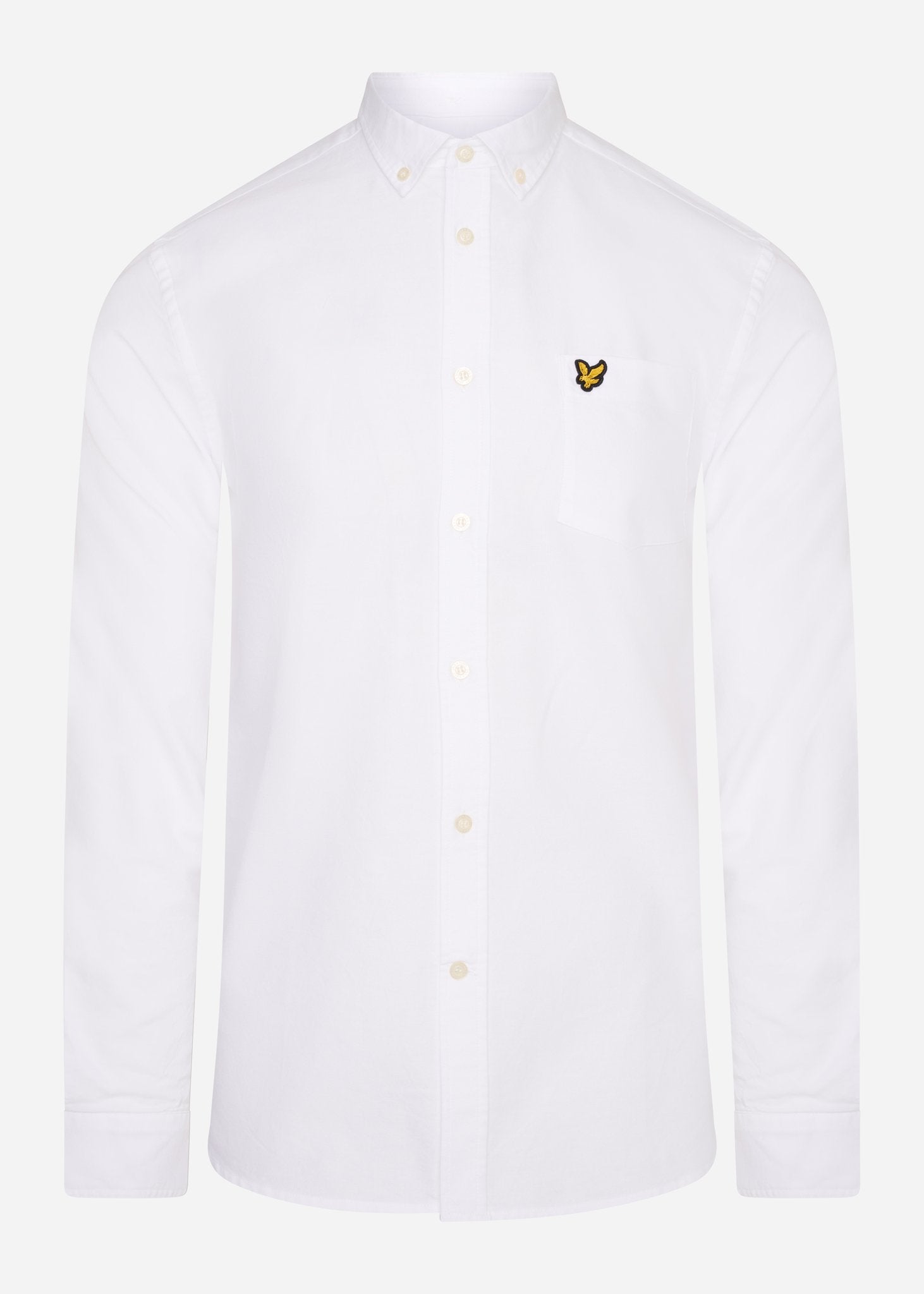 Lyle & Scott Overhemden  Light weight oxford shirt ss - white 