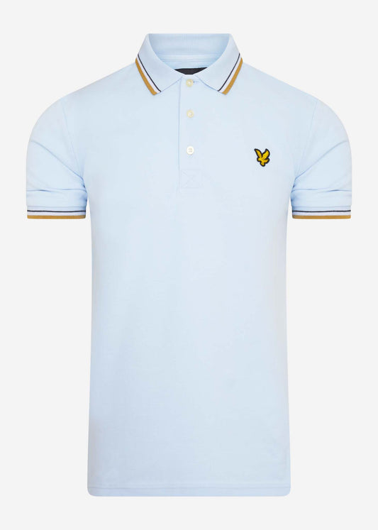 Lyle & Scott Polo's  Tipped polo - pastel blue / stand storm 