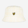 Lyle & Scott Bucket Hats  Reversible check bucket hat - white lemon 