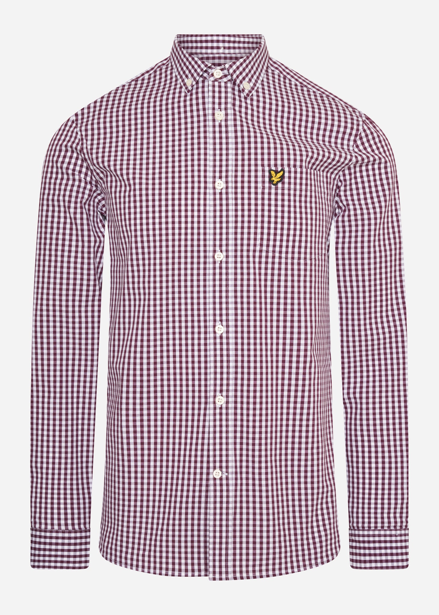 Lyle & Scott Overhemden  Slim fit gingham shirt - burgundy white 