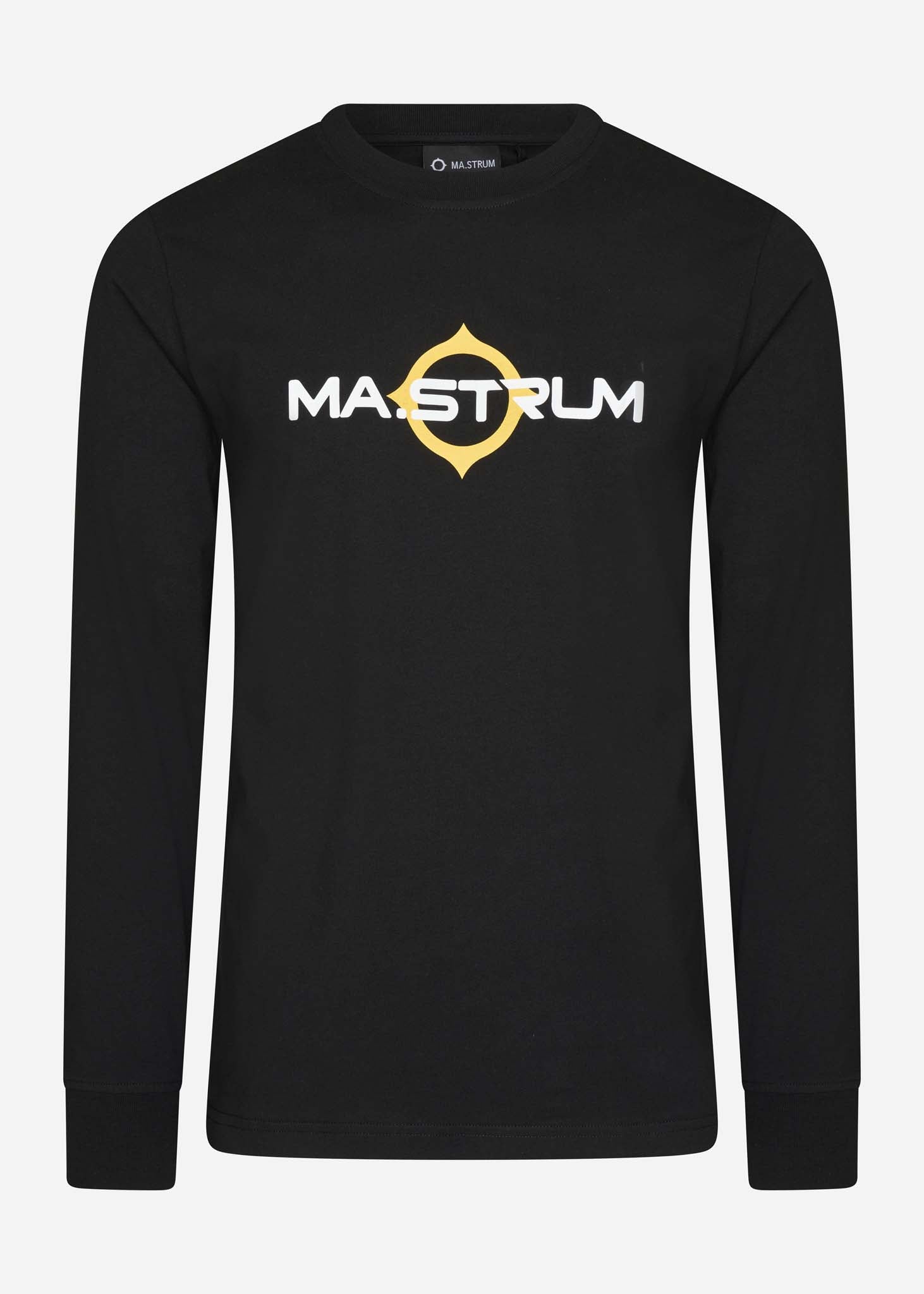 MA.Strum Longsleeve Tees  LS logo print tee - jet black 