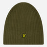 Lyle & Scott Mutsen  Knitted ribbed beanie - olive 
