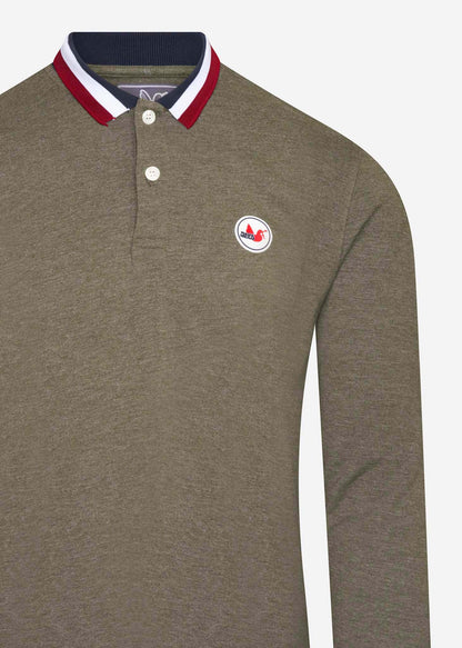 Peaceful Hooligan Longsleeve Polo's  Ledge polo - khaki 