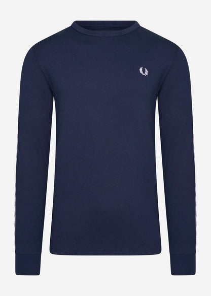 Fred Perry Longsleeve Tees  Taped longsleeve tee - carbon blue 